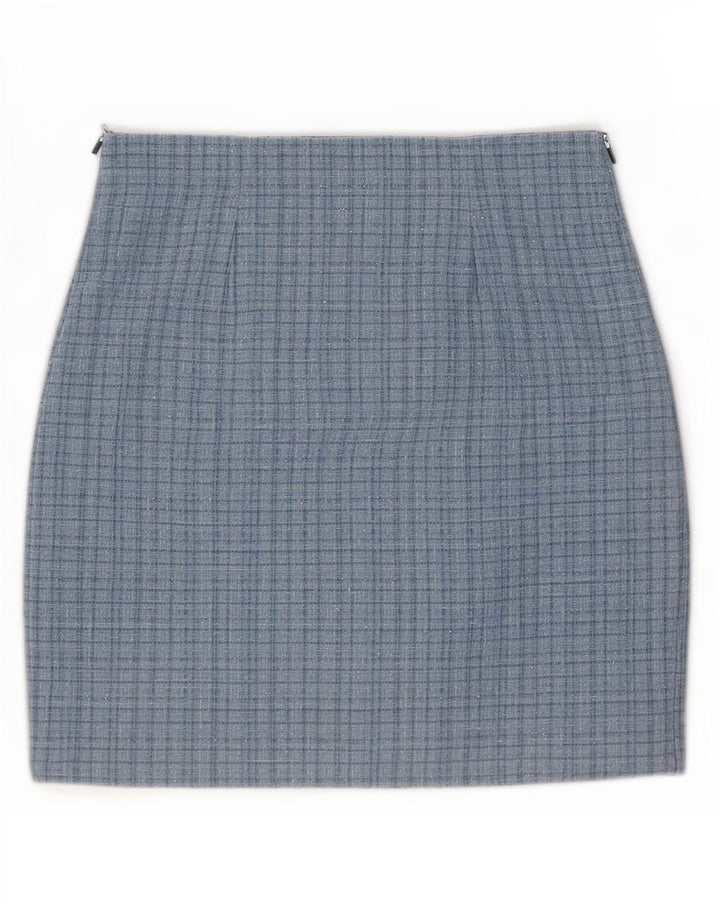 Fusta mini Guess pentru femei UK 10 Small W28 Blue Check Poliester