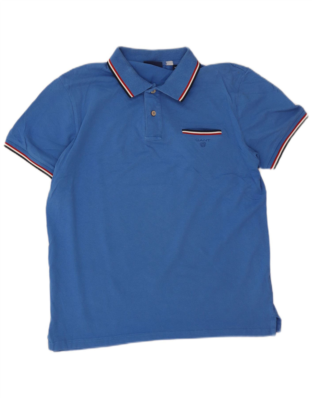 Tricou polo pentru bărbați Gant, bumbac albastru mediu