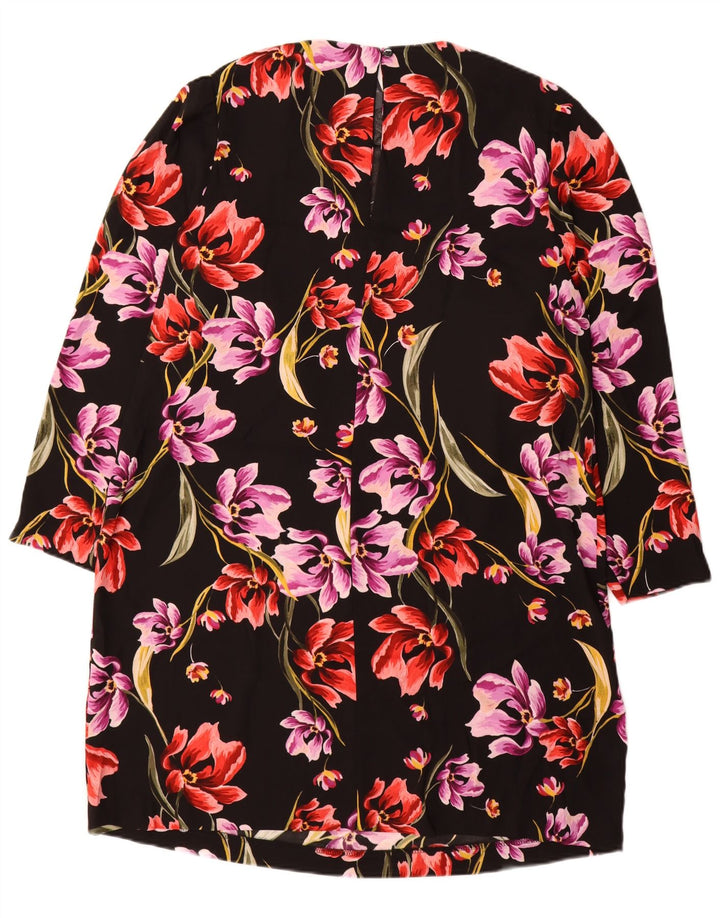 MARKS & SPENCER Rochie schimbătoare cu mânecă lungă pentru femei UK 18 XL Negru Floral