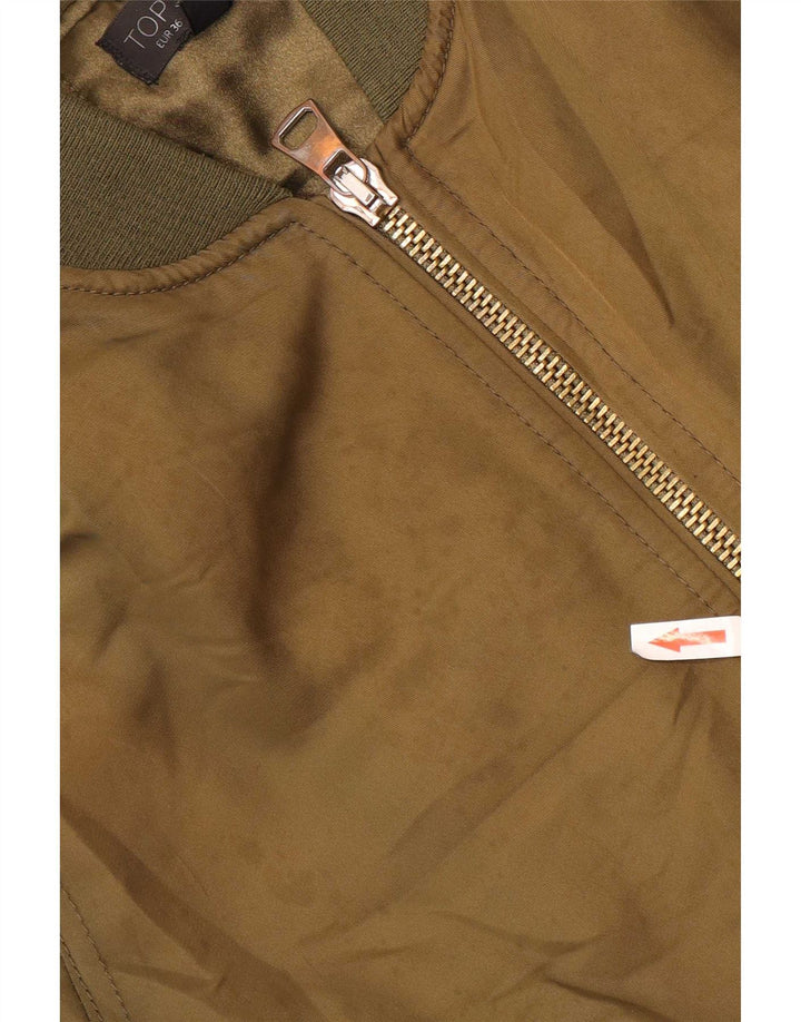 Topshop Bomber Jacket pentru femei UK 8 Small Kaki Poliester