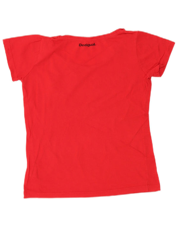 DESIGUAL Tricou grafic pentru femei Top UK 10 Small Red Bumbac