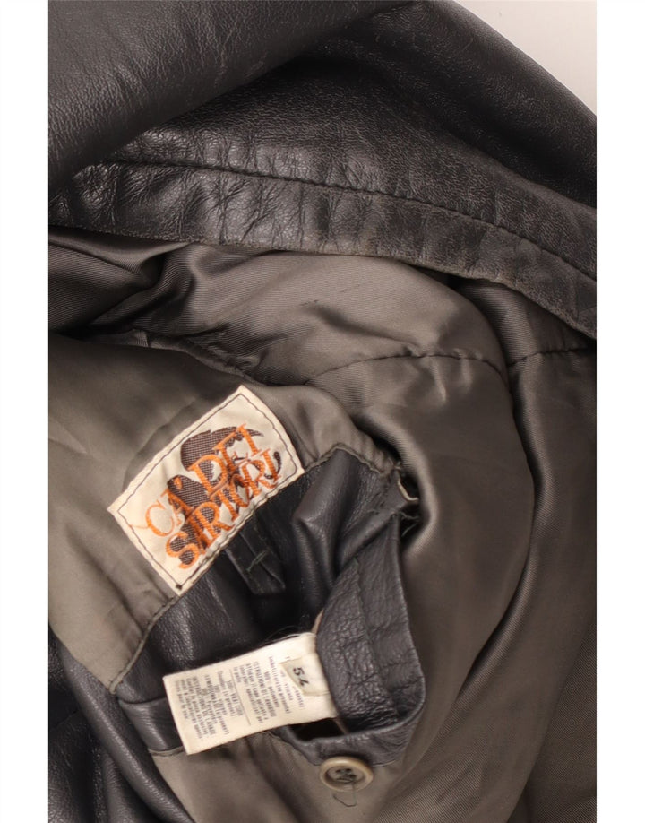 Jachetă de piele pentru bărbați VINTAGE IT 54 2XL din piele neagră