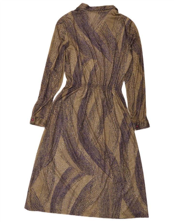 Rochie maxi cu mânecă lungă vintage pentru femei IT 48 XL Maro Poliester