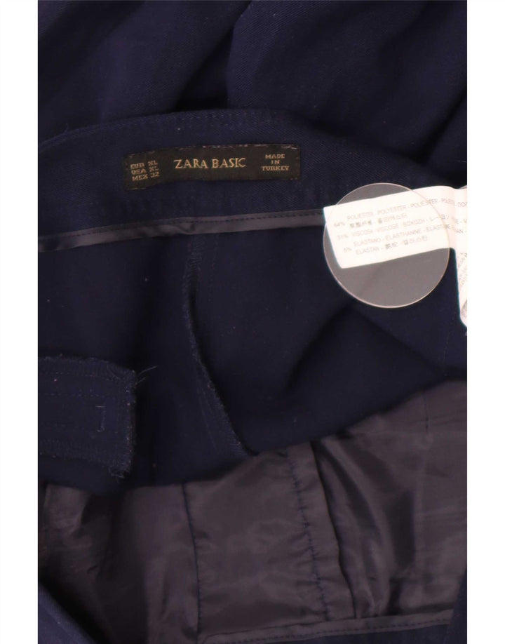 Pantaloni casual pentru femei Bootcut Zara XL W32 L34 Bleumarin Poliester