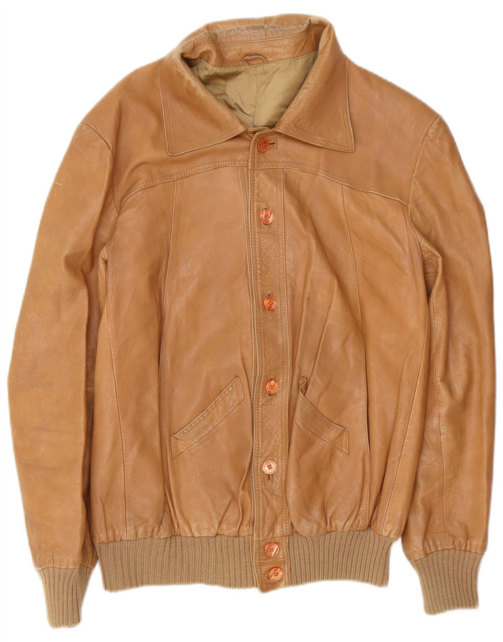 Geacă de piele vintage pentru bărbați IT 54 2XL maro