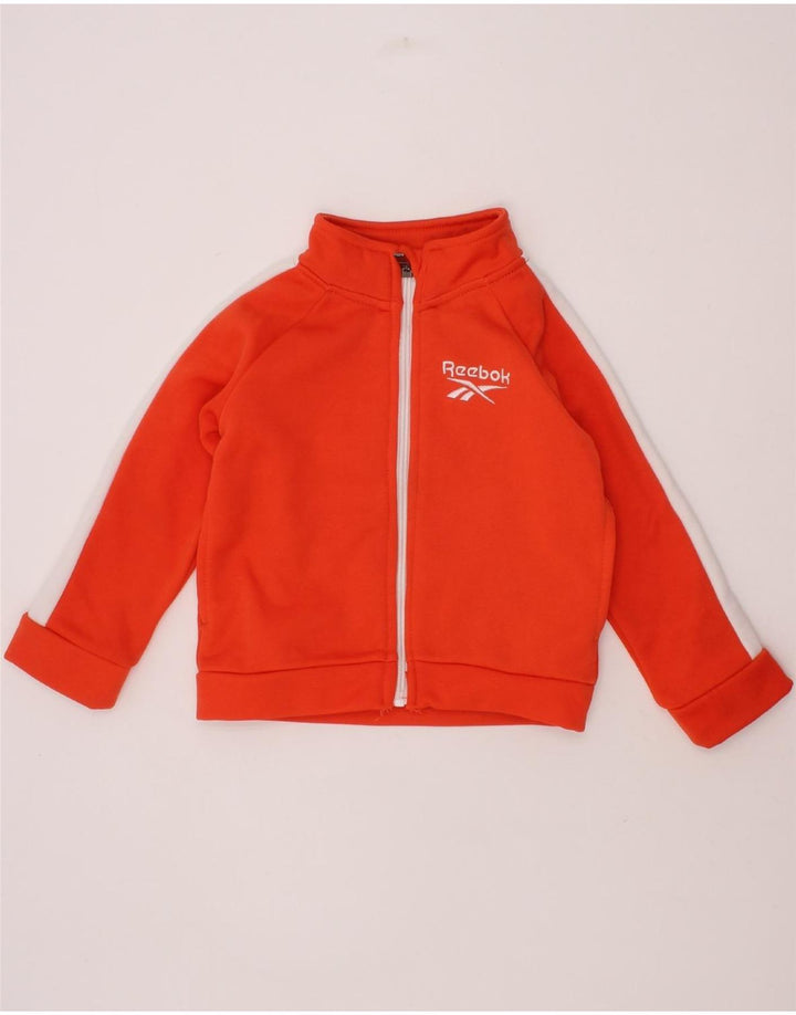 REEBOK Girls Tracksuit Top Jacket 2-3 Years Orange Colourblock Polyester Vintage Reebok and Second-Hand Reebok from Messina Hembry 