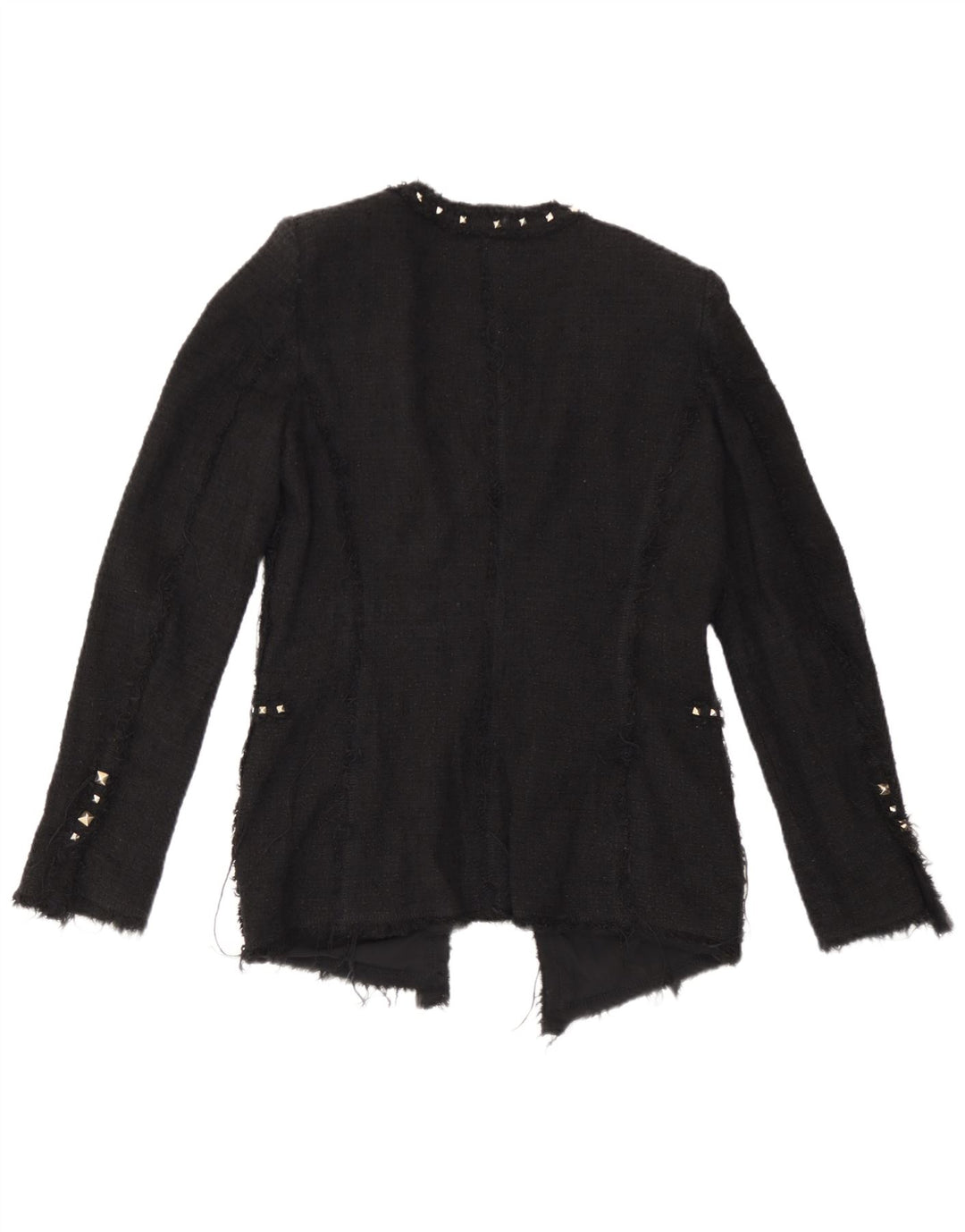 Jachetă Blazer pentru femei Zara UK 12, bumbac mediu negru