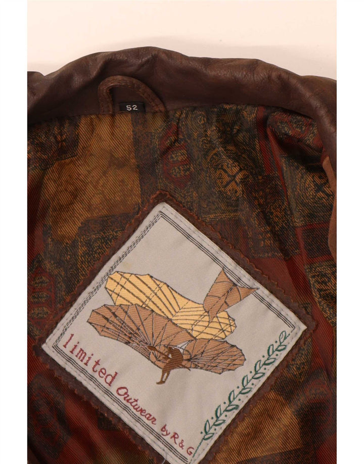 Geaca de piele vintage pentru barbati IT 52 XL maro