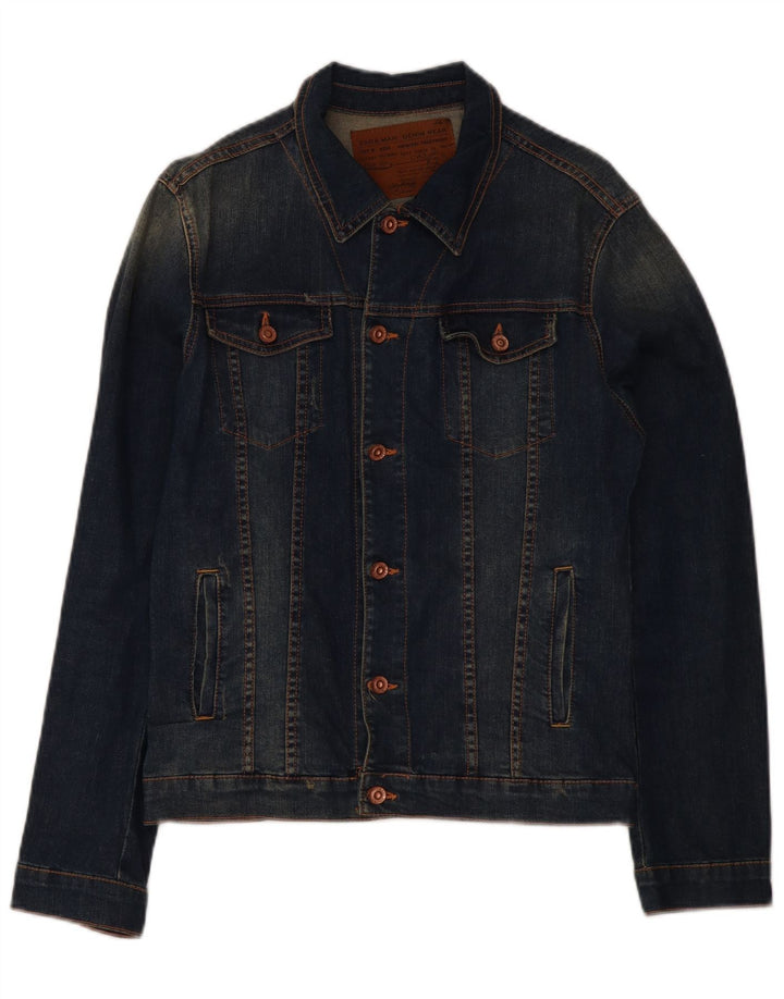 ZARA Mens Denim Jacket UK 40 Large Blue Cotton