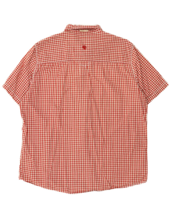 Fat Face Mens Short Sleeve Shirt XL Red Gingham Cotton