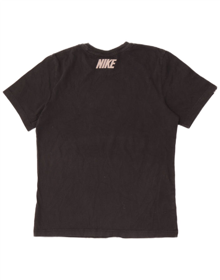 Tricou grafic Nike pentru bărbați Top mediu negru din bumbac color bloc