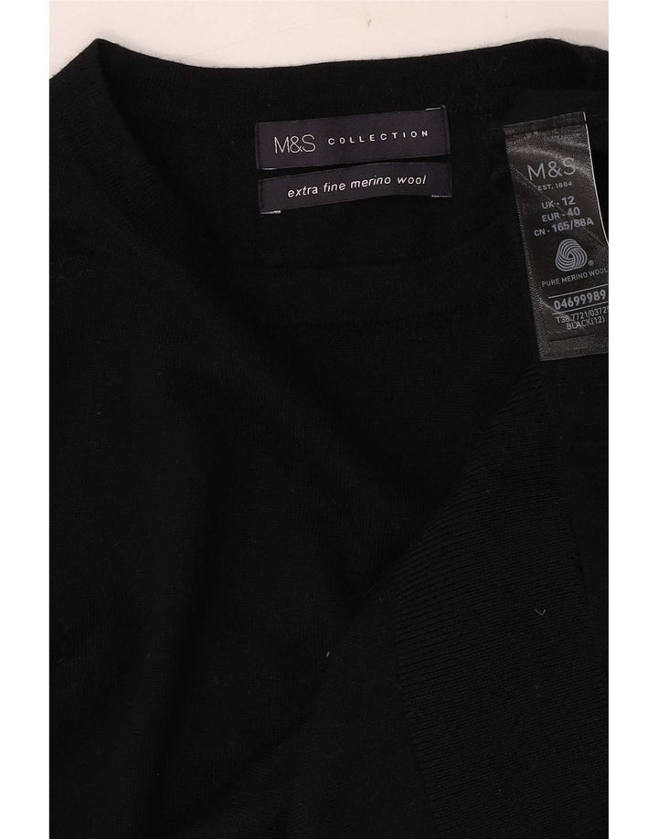 Pulover pentru femei Marks & Spencer cu decolteu triplu UK 12 Medium Negru