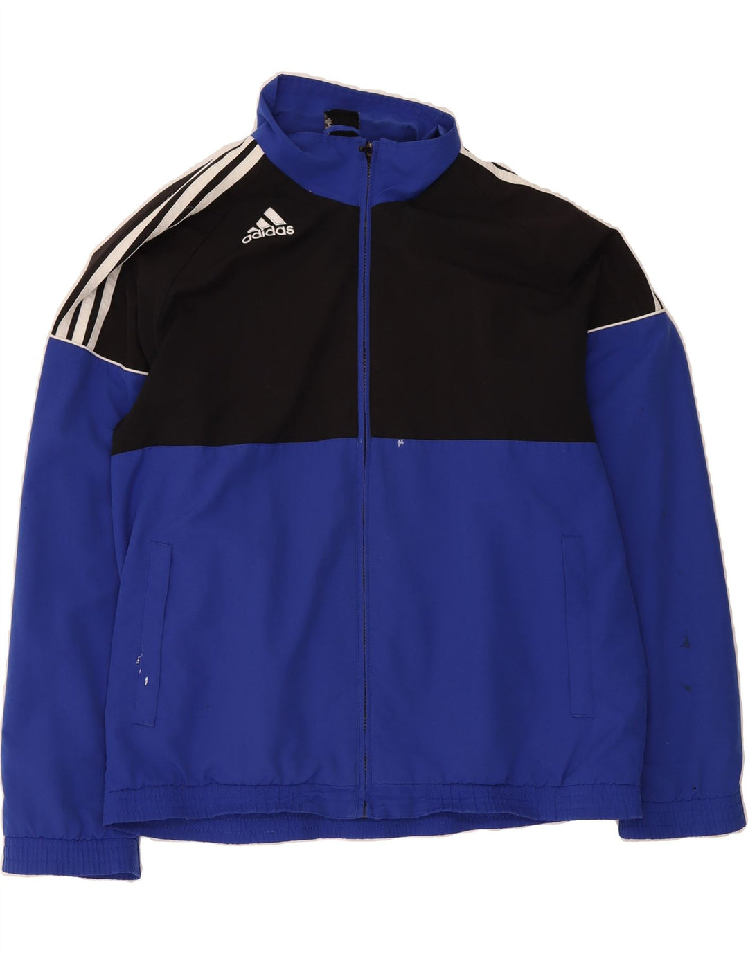 ADIDAS Mens Tracksuit Top Jacket UK 42/44 Large Blue Colourblock Polyester Vintage Adidas and Second-Hand Adidas from Messina Hembry 