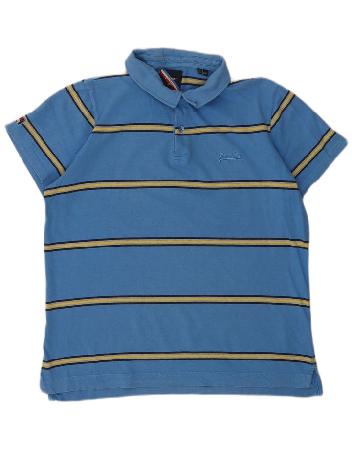 Tricou polo pentru bărbați Superdry 2XL cu dungi albastre