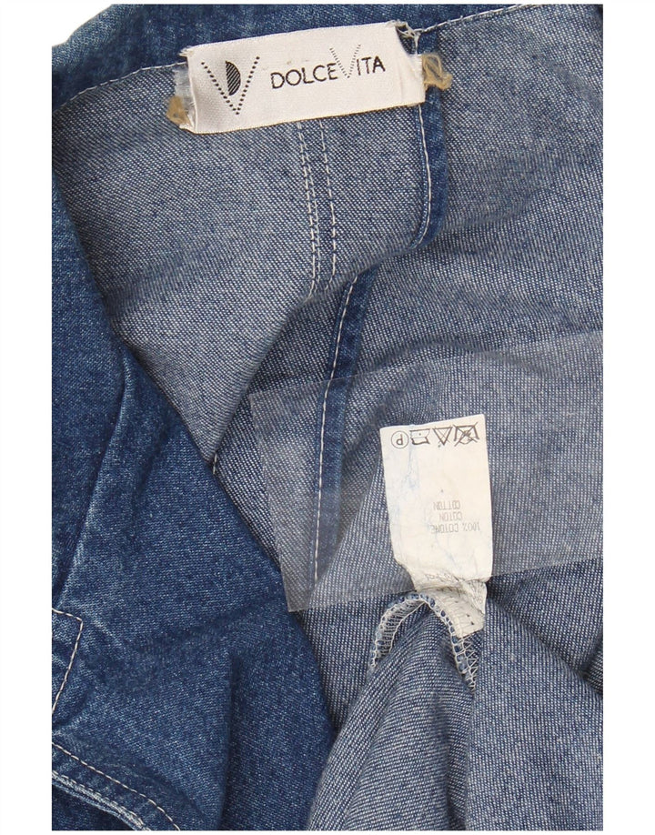 DOLCE VITA Jachetă pentru femei din denim cu 2 nasturi, UK 14, mare, albastru, bumbac
