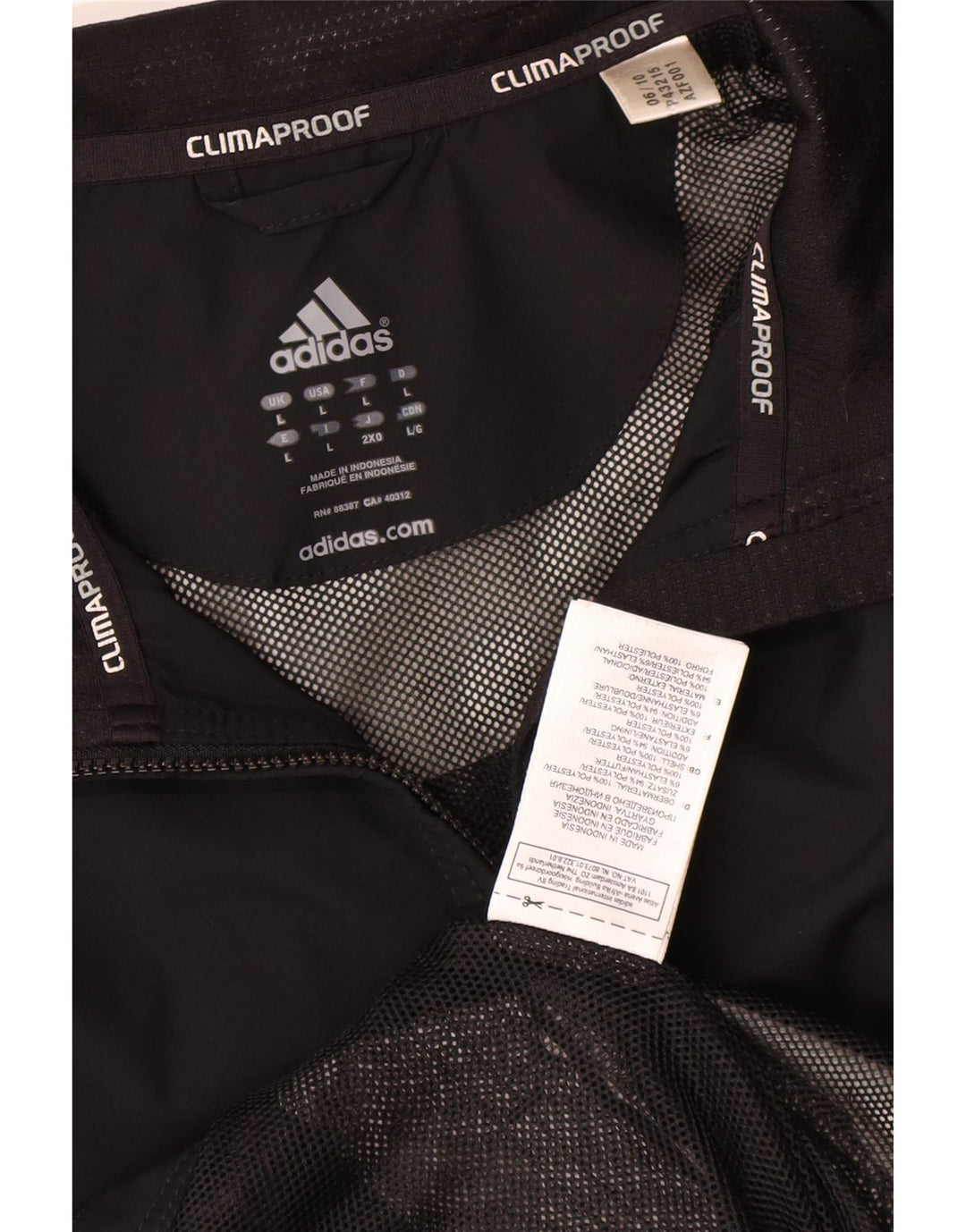 Jachetă de ploaie ADIDAS Clima Proof pentru bărbați UK 40 Poliester negru mare