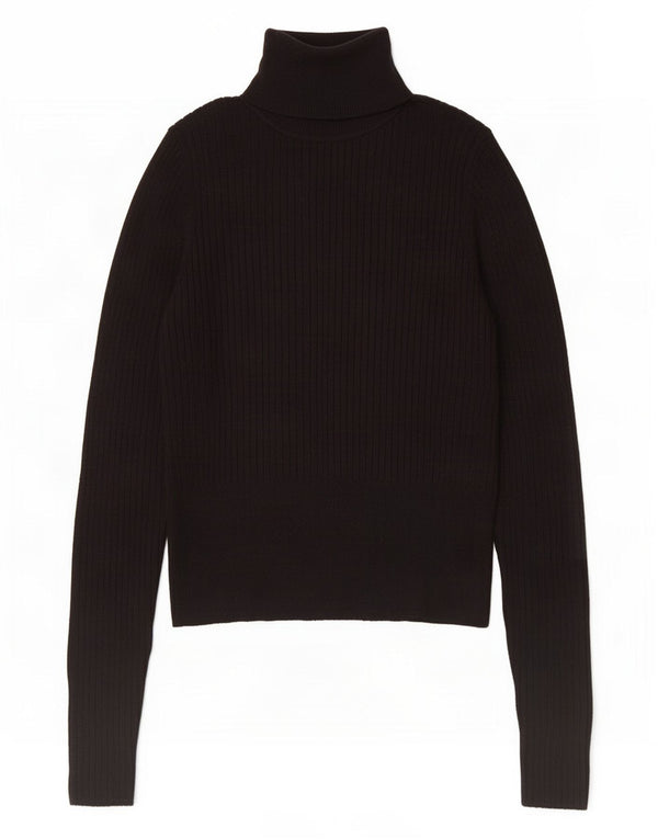 Pulover pentru femeie cu gât rulat Zara UK 12, viscoză medie, neagră