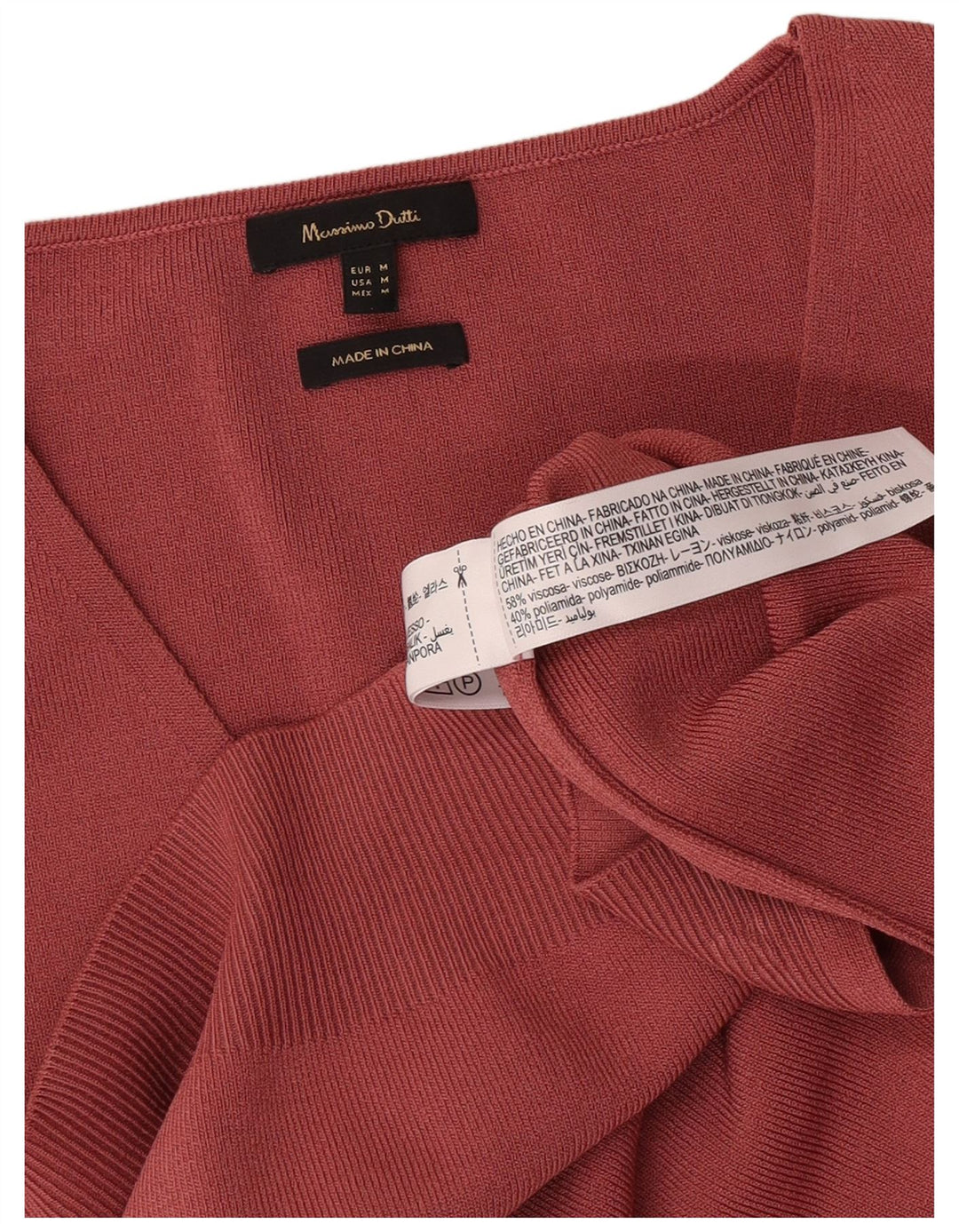 Pulover Massimo Dutti pentru bărbați, cu mânecă scurtă, cu decolteu în V, burgundă mediu