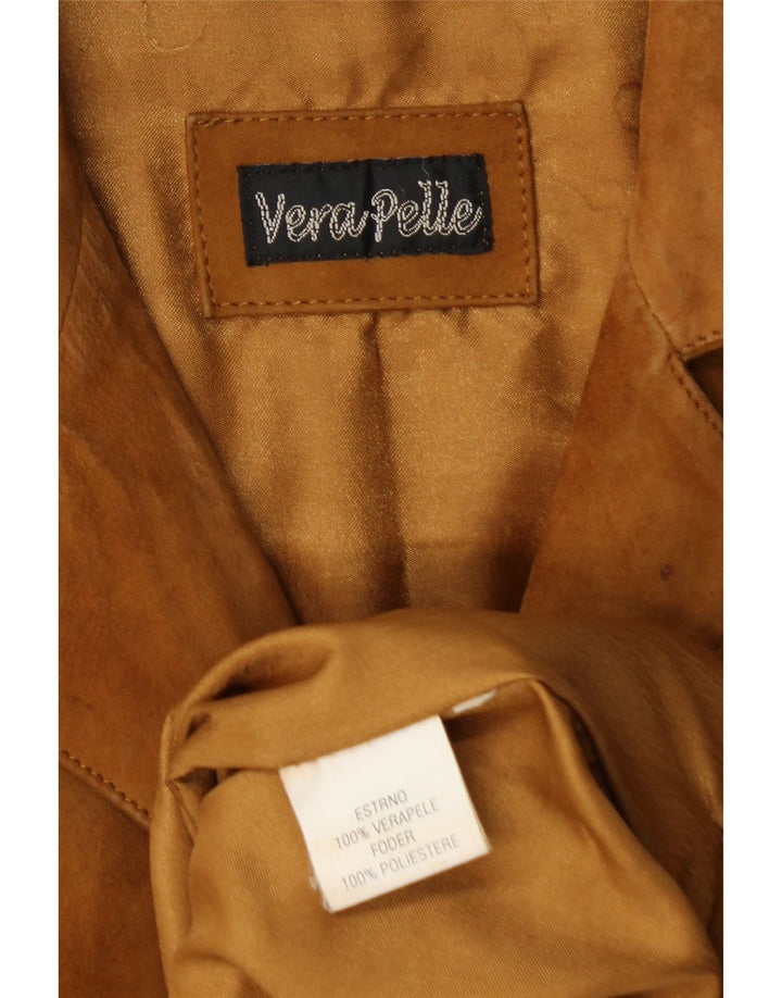 Jacheta de piele intoarsa pentru femei VINTAGE UK 18 XL din piele maro