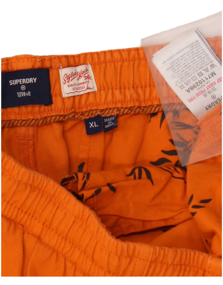 Pantaloni scurți casual pentru bărbați SUPERDRY XL W38 bumbac portocaliu