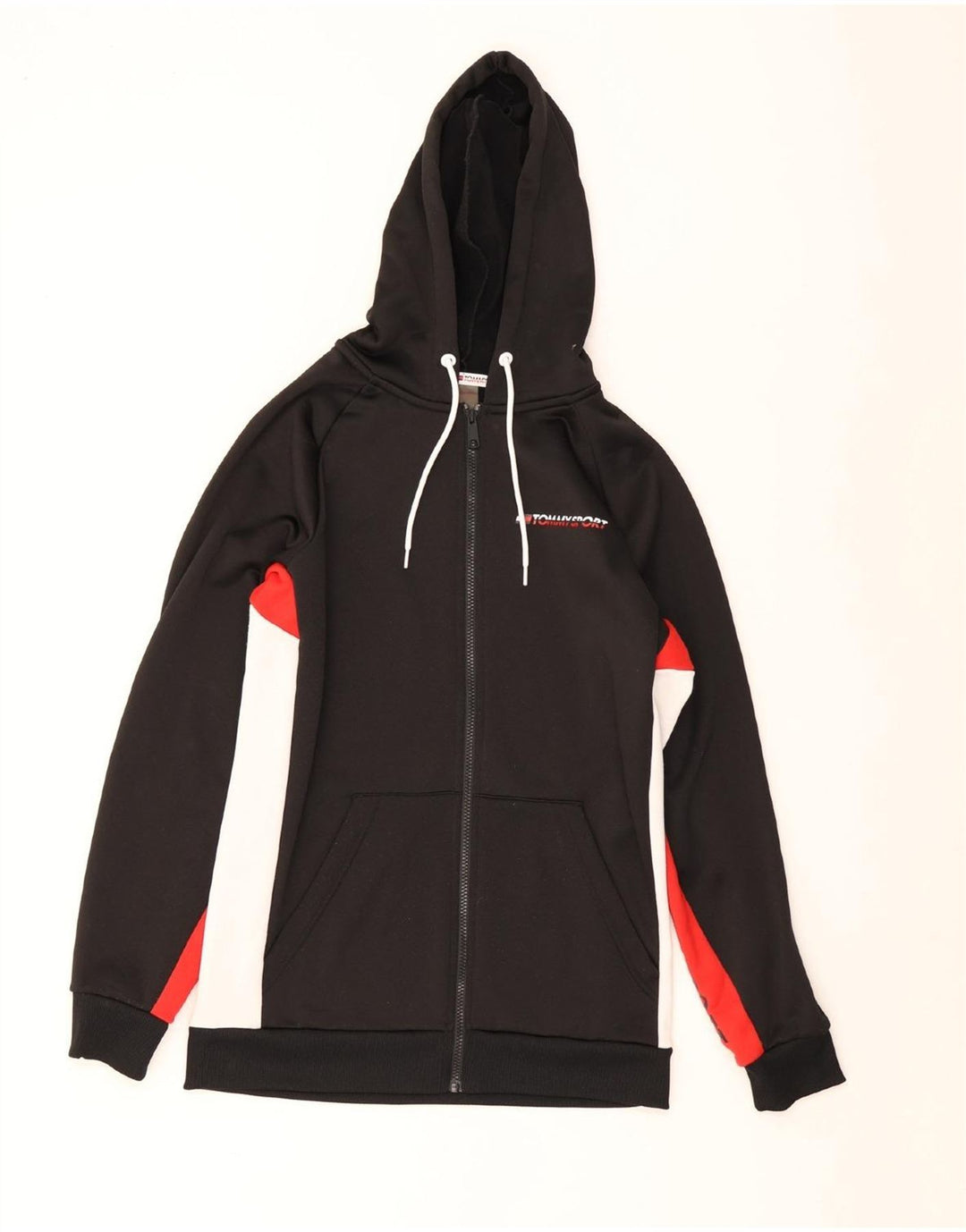 Pulover Tommy Hilfiger pentru bărbați, cu fermoar, poliester color bloc negru