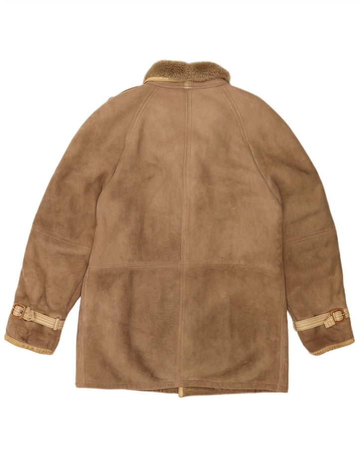 Jachetă vintage pentru bărbați din shearling IT 52 XL bej din shearling