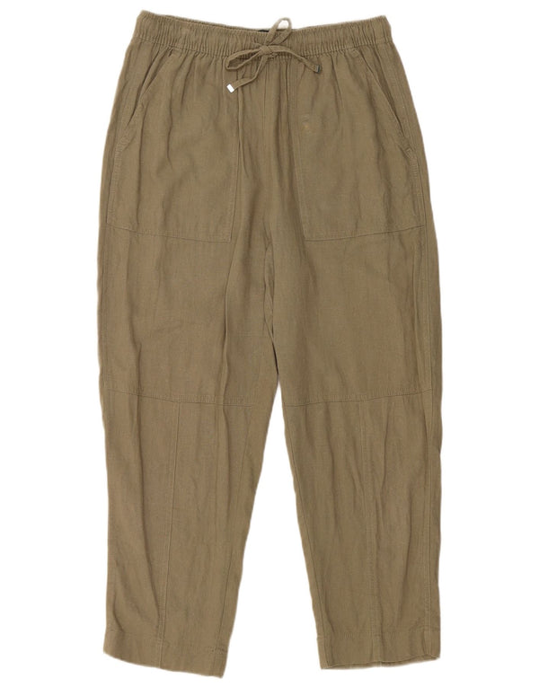Pantaloni tăiați drepti pentru femei cu talie înaltă Zara Mediu L30 L23 In kaki