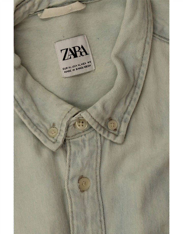 Cămașă de blugi pentru bărbați Zara XL Bumbac Albastru