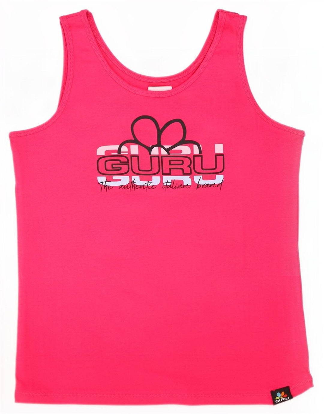 Guru Womens Graphic Vest Top UK 14 Large Pink Bumbac