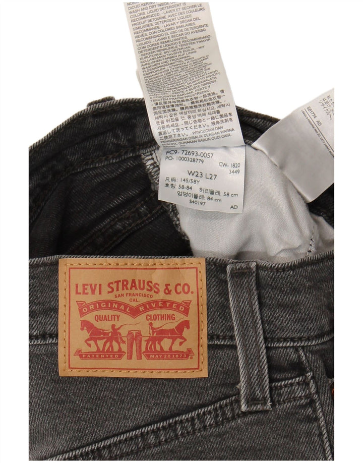Blugi drepti pentru femei Levi's Ribcage W23 L27 bumbac gri
