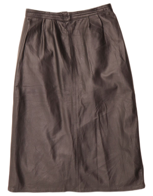 Fusta din piele vintage pentru femei cu talie înaltă EU 38 Medium W26 Negru