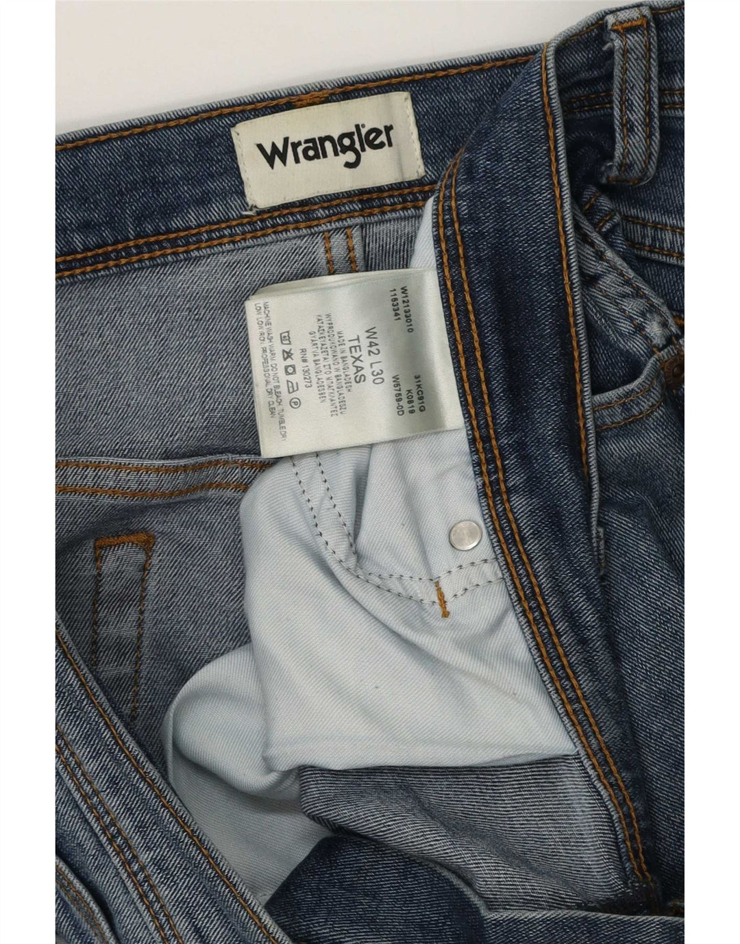 Blugi drepte pentru bărbați Wrangler Texas W42 L30 bumbac albastru