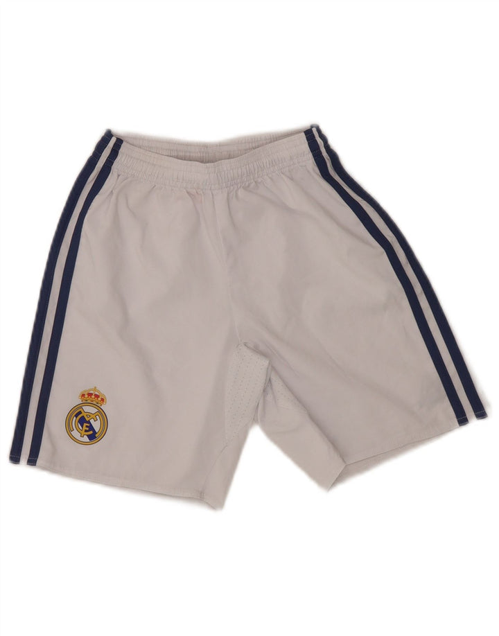 Pantaloni scurți sport adidas Real Madrid pentru băieți 9-10 ani, alb, poliester