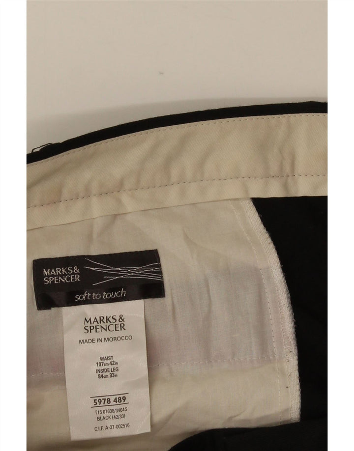 Pantaloni de costum pentru bărbați Marks & Spencer L42 L33, viscoză neagră