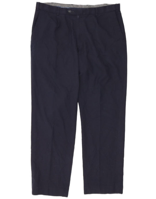 Pantaloni de costum pentru bărbați Marks & Spencer, cu tăiere obișnuită, L36 L31 Lână bleumarin