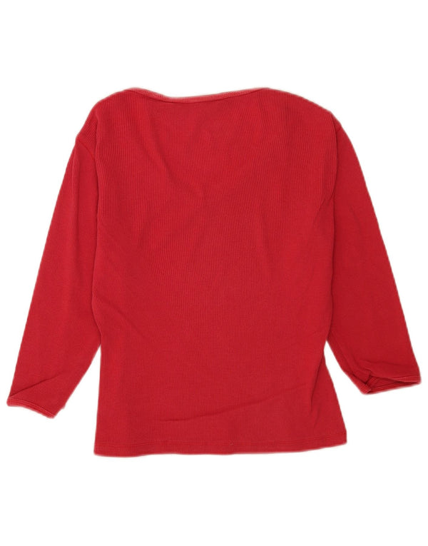 Crop Top pentru femei Tommy Hilfiger cu mâneci 3/4 UK 6 XS Roșu