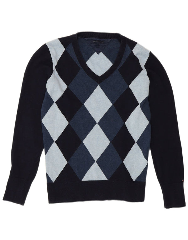 TOMMY HILFIGER Pulover cu decolteu în V pentru femei UK 14 Mare bleumarin