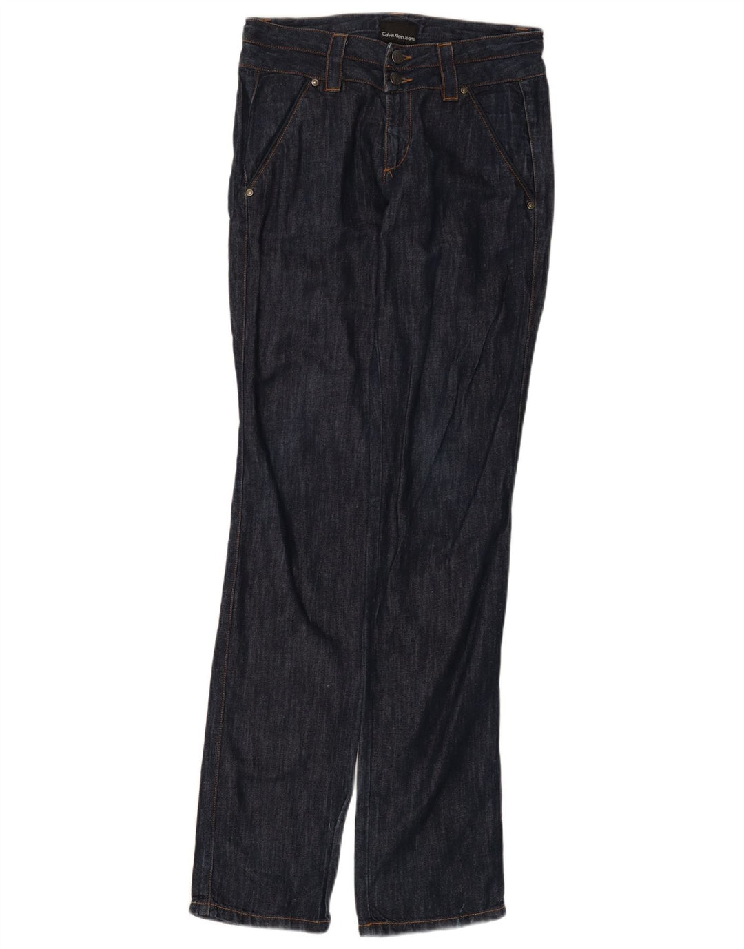 Blugi drepti pentru femei CALVIN KLEIN L27 L35 Bumbac bleumarin