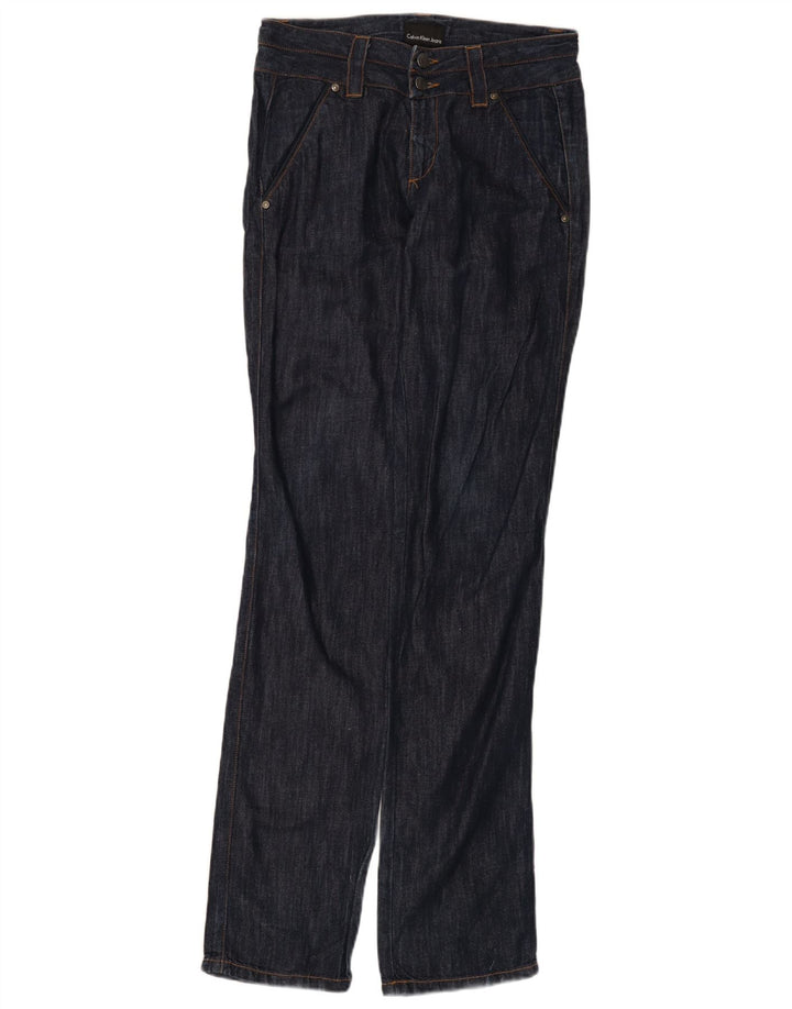 Blugi drepti pentru femei CALVIN KLEIN L27 L35 Bumbac bleumarin