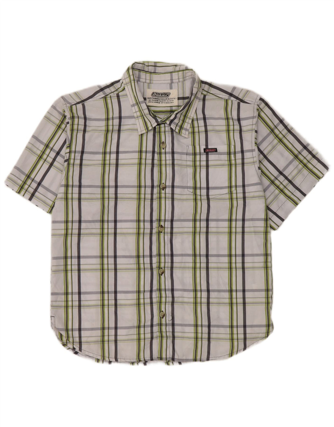 Cămașă cu mânecă scurtă Dickies băieți 14-15 ani XL poliester cu carouri albe