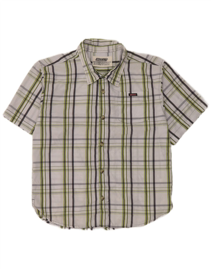 Cămașă cu mânecă scurtă Dickies băieți 14-15 ani XL poliester cu carouri albe