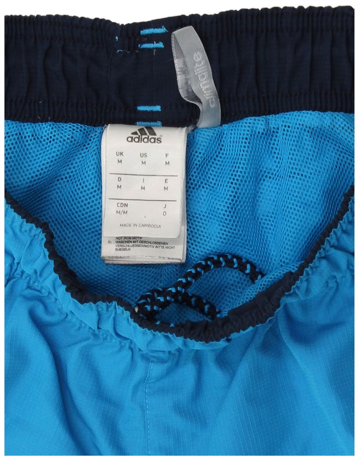Pantaloni scurți sport pentru bărbați Adidas Climalite, albastru mediu, poliester color bloc