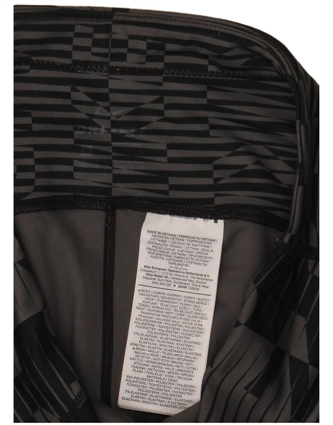 Pantaloni de trening Nike Air Graphic pentru femei UK 14 Medium Gri Geometric