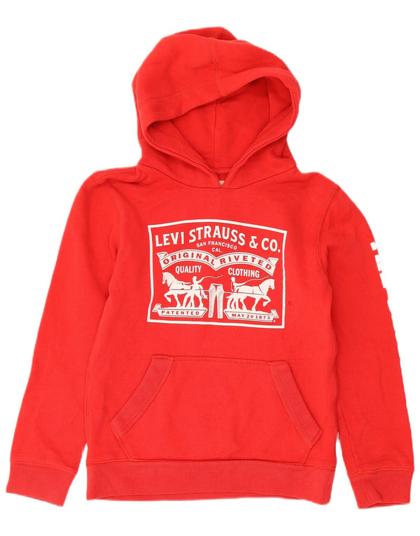 Levi's Boys Graphic Hoodie Jumper 9-10 ani bumbac roșu