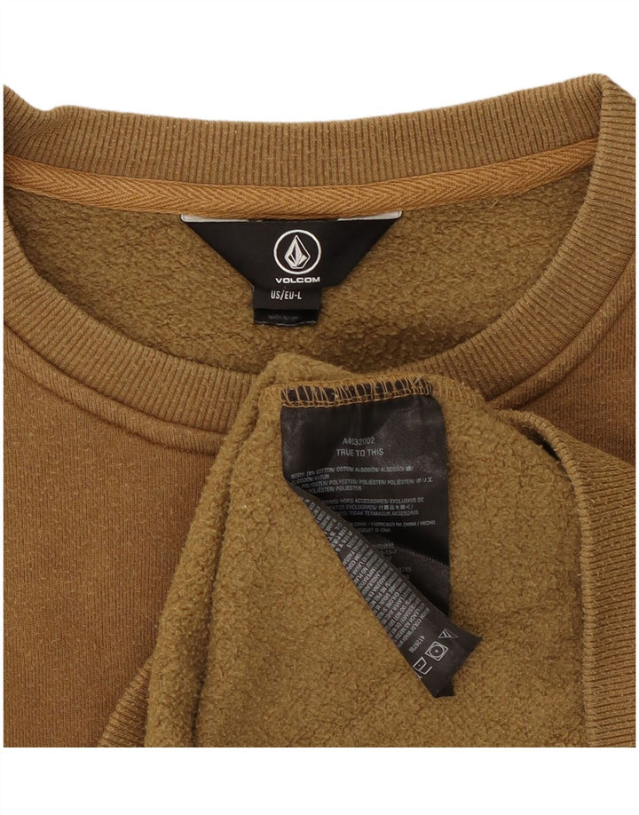 Hanorac grafic pentru bărbați Volcom Pulover mare din bumbac kaki