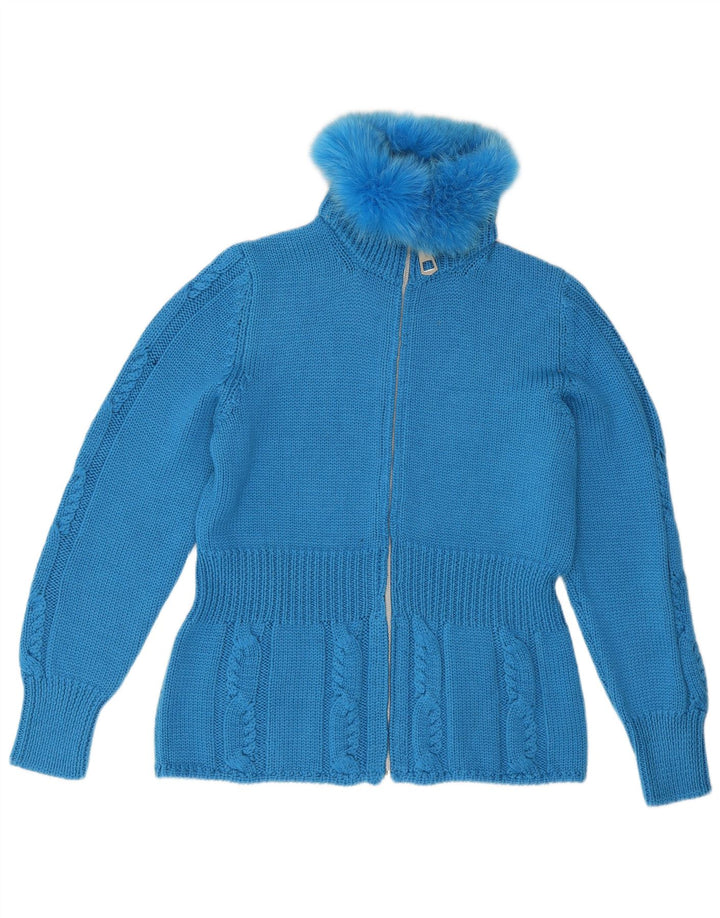 Pulover cardigan pentru femei Mariapola IT 48 XL Lână Merinos Albastru