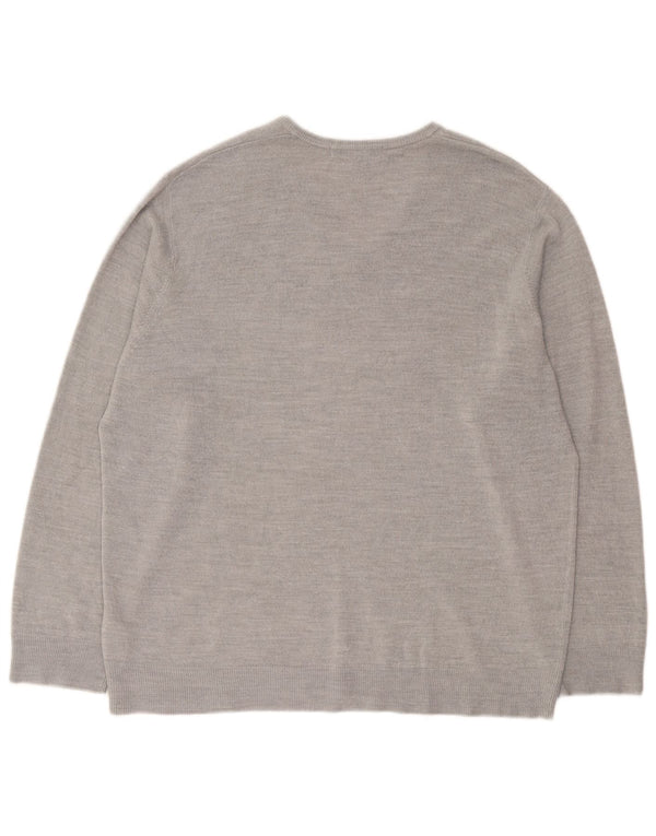 Pulover pentru bărbați Marks & Spencer, cu decolteu în V, 2XL, gri acrilic