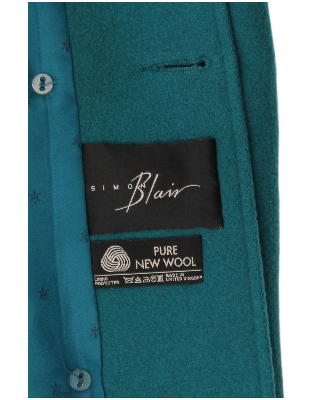 Simon Blair Palton dublu pentru femei UK 16 mare, verde, lână nouă
