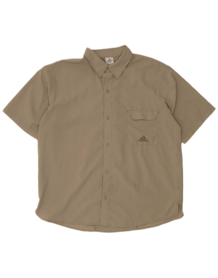 Cămașă cu mânecă scurtă ADIDAS pentru bărbați UK 46/48 XL poliester bej