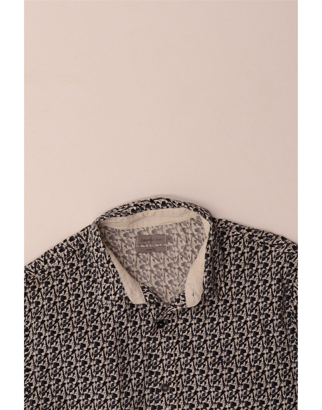 Cămașă Slim Fit CALVIN KLEIN JEANS Bumbac Geometric Negru Mediu